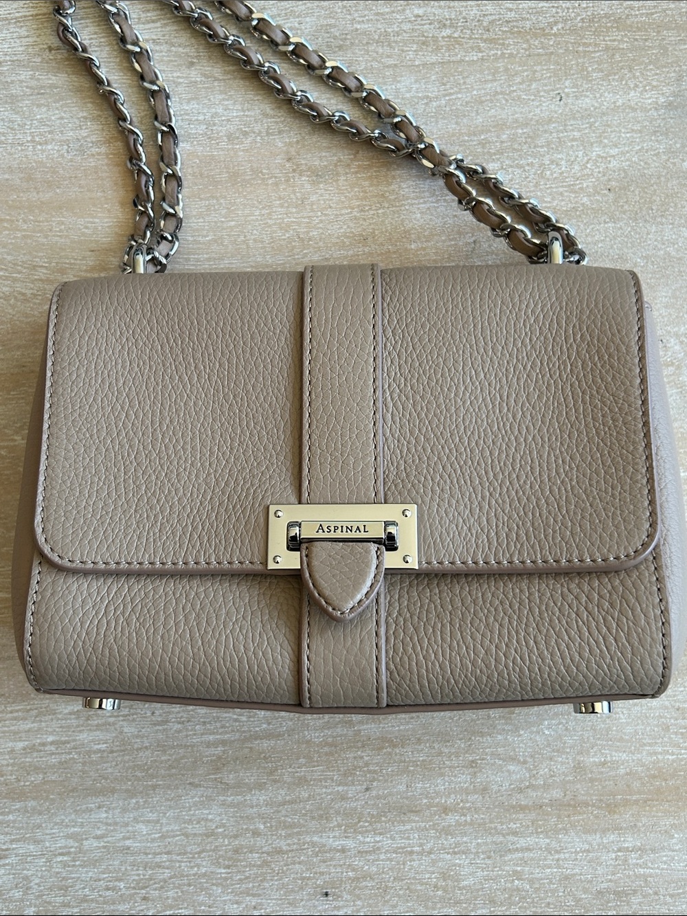 Aspinal of London Lottie Bag in Soft Taupe Pebble - Picture 2 of 11